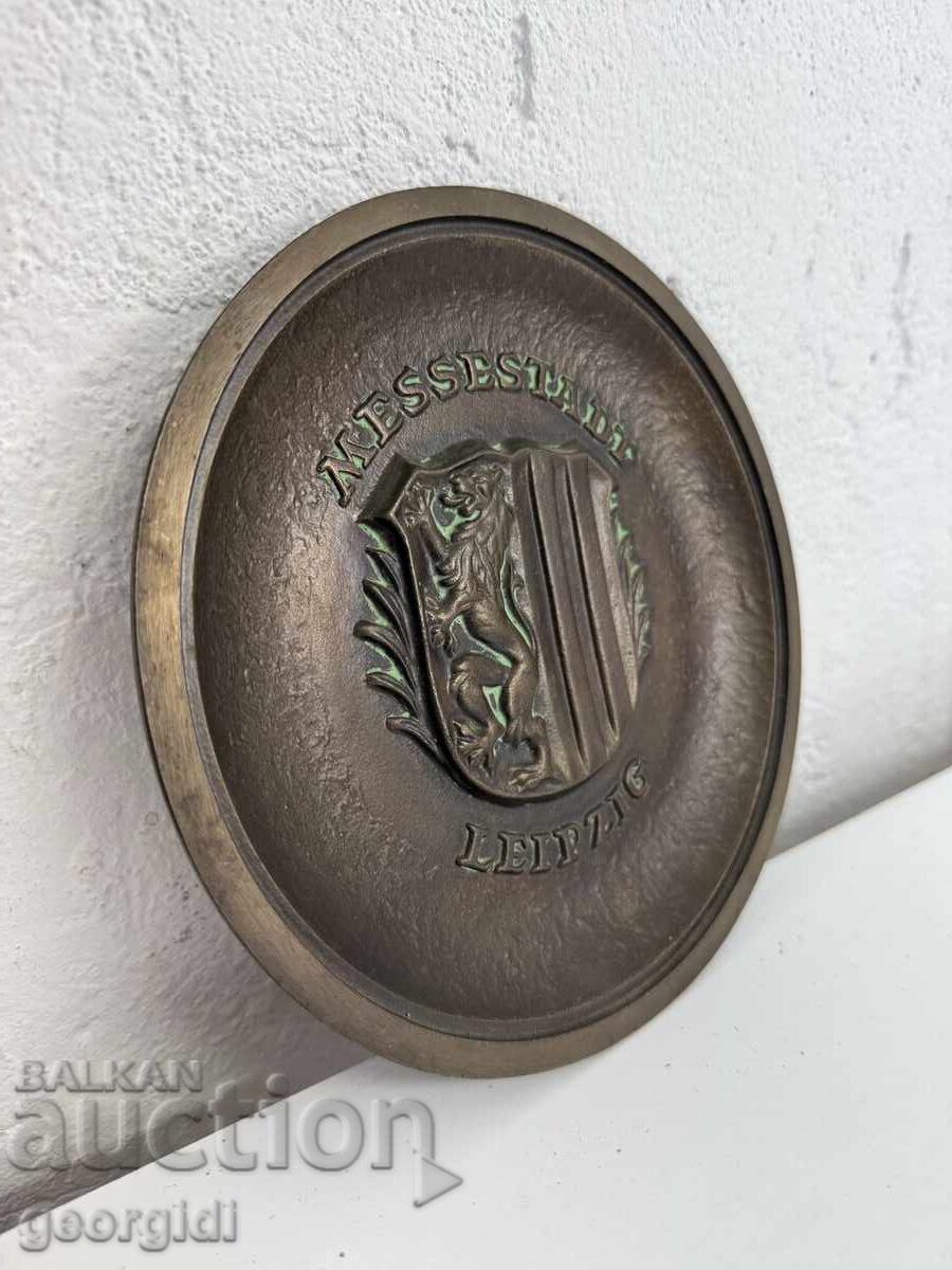 Auction Bronze Plaque / Plate Leipzig Auction Bronze Plaque / Plate Leipzig