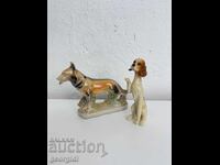 LOT of two dog figures / porcelain