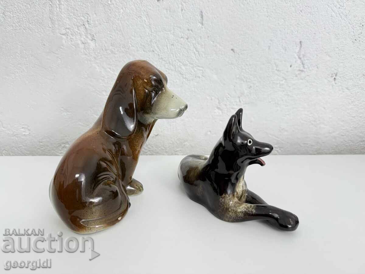 LOT of old German ceramic dogs LOT of old German ceramic dogs