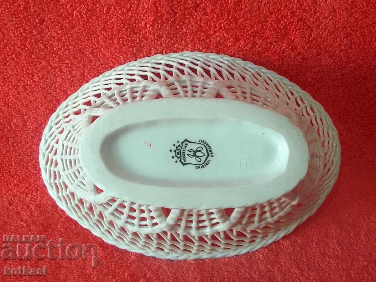 Veche porțelan IRIS dantelă ajurată bol aurit Lucrat manual - 5 Veche porțelan IRIS dantelă ajurată bol aurit Lucrat manual - 5