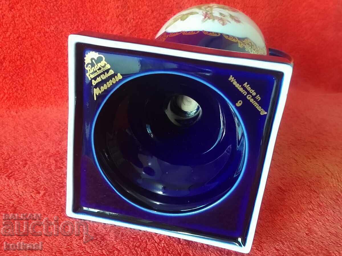 Lindner Σταρ πορσελάνινη κανάτα Κοβάλτιο επιχρύσωση Δυτική Γερμανία H-31 - 7