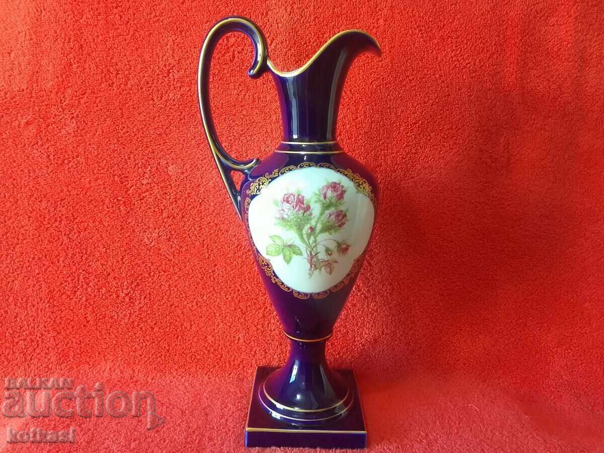 Lindner Σταρ πορσελάνινη κανάτα Κοβάλτιο επιχρύσωση Δυτική Γερμανία H-31