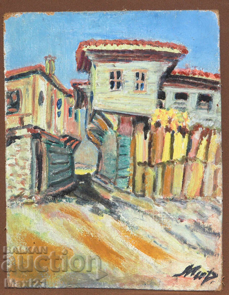 Oil painting of a rural landscape, signed with price 150.00 BGN | € 76.69