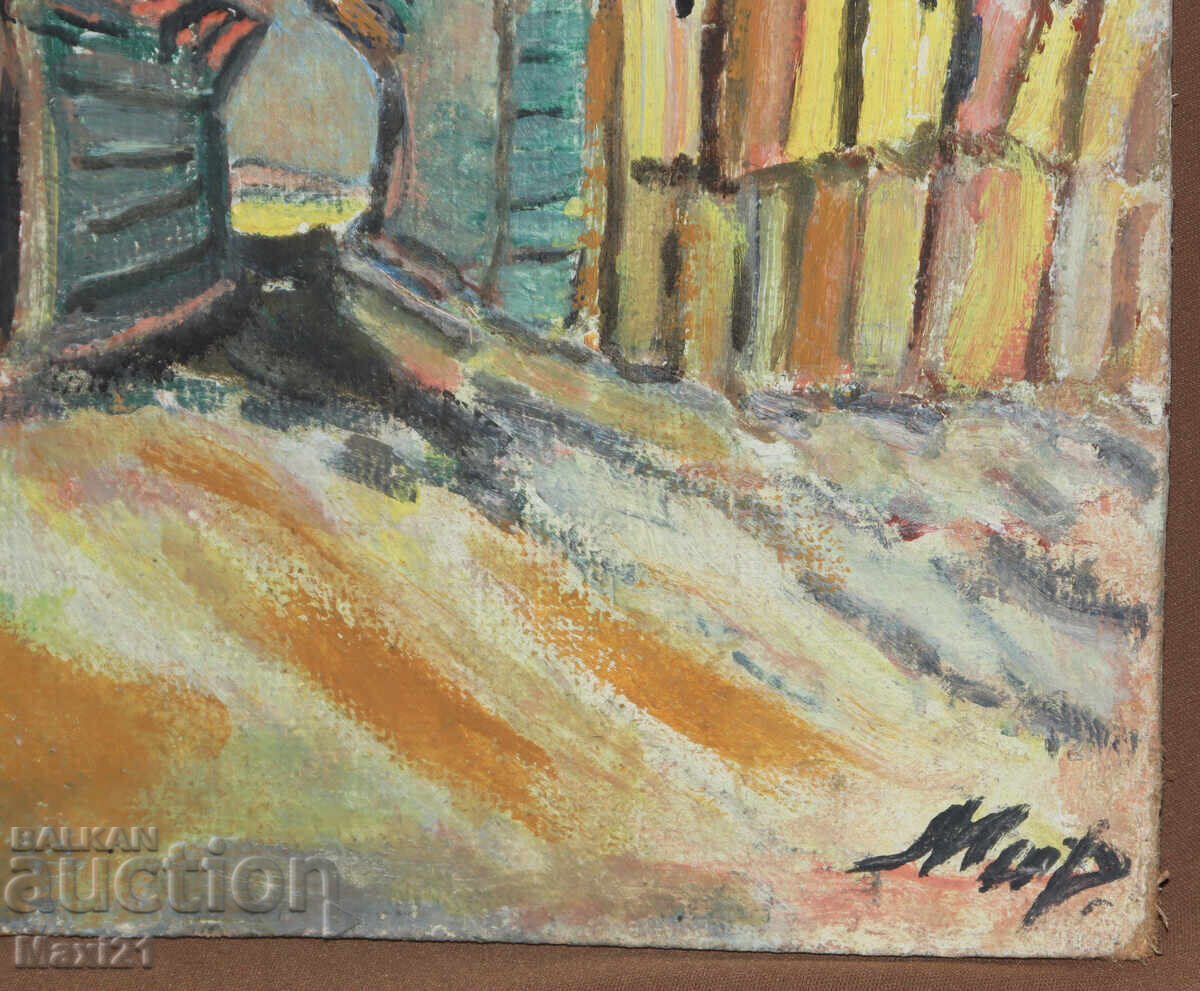 Oil painting of a rural landscape, signed - 6