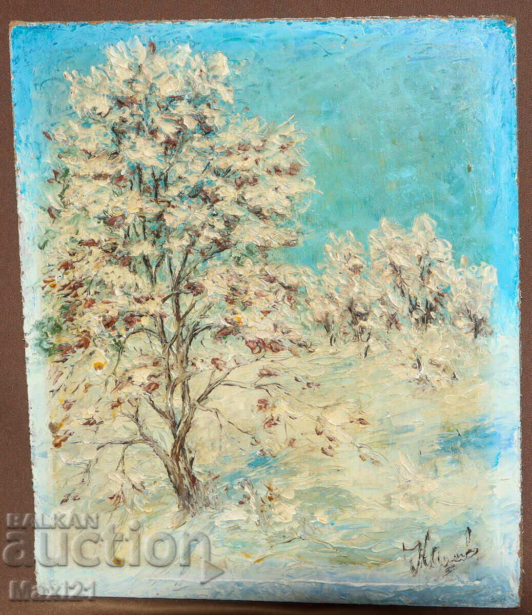 Δημοπρασία Ελαιογραφία χειμερινό τοπίο 1993