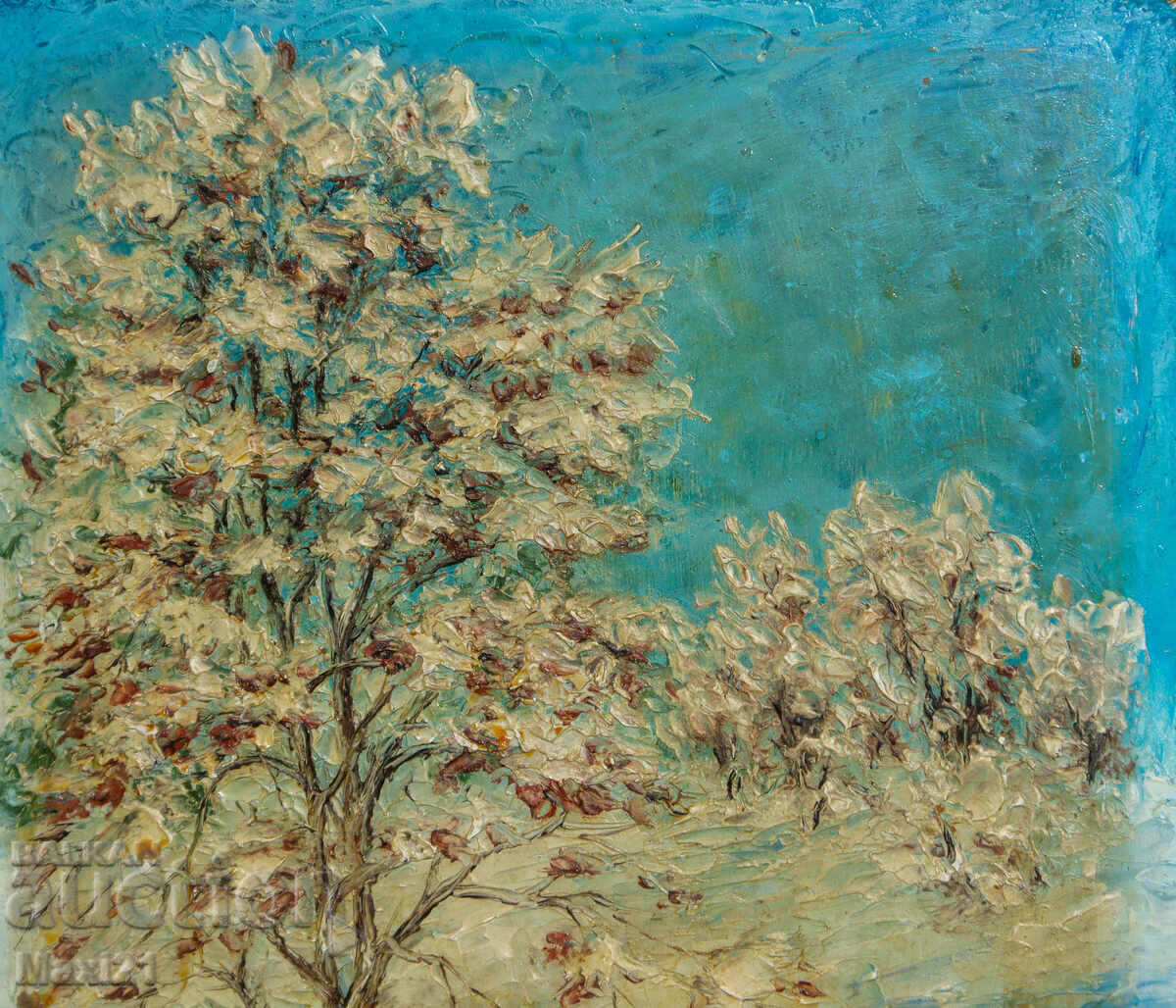 Παράδοση Ελαιογραφία χειμερινό τοπίο 1993