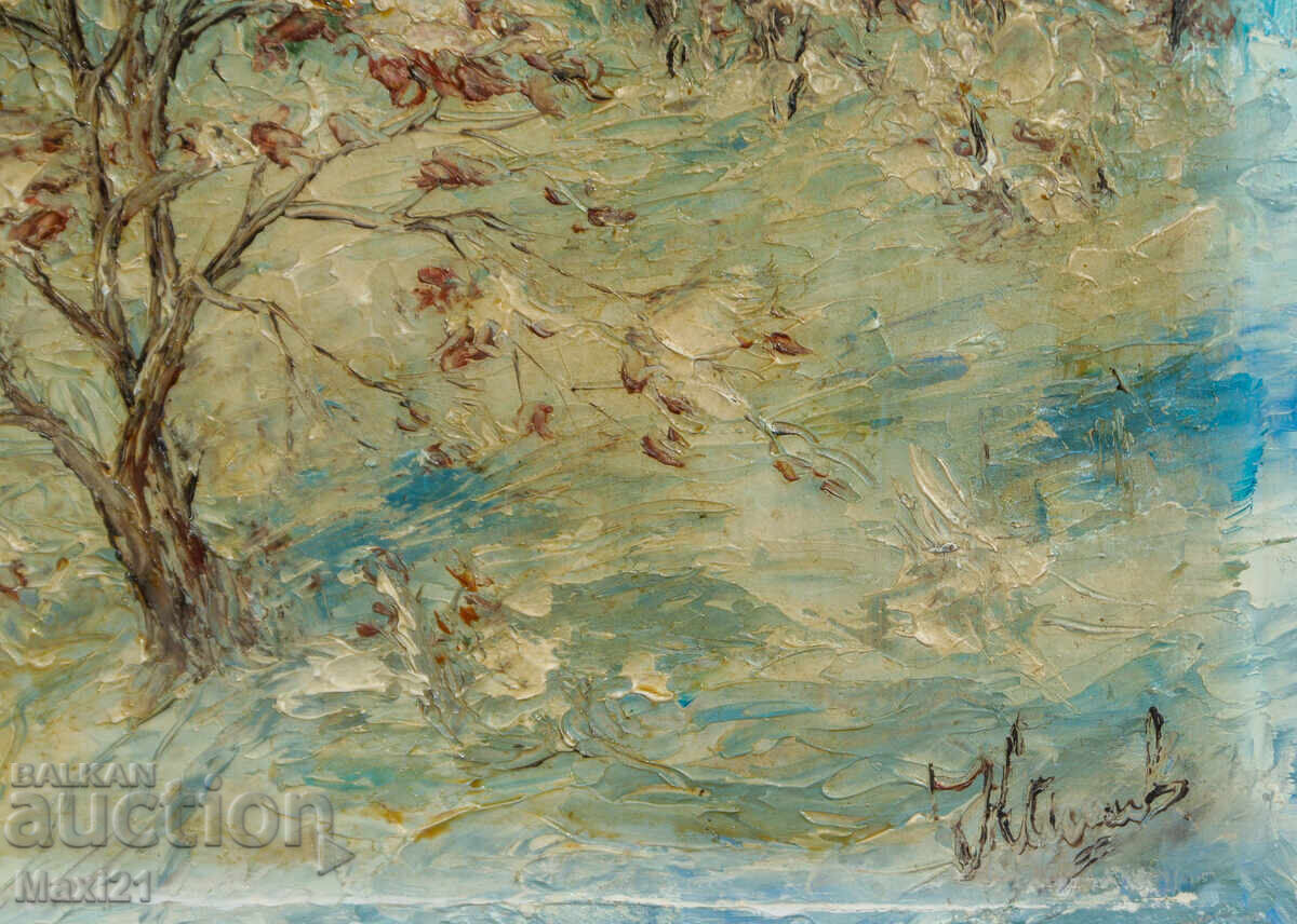 Ελαιογραφία χειμερινό τοπίο 1993 - 6