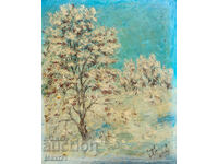 Tablou în ulei peisaj de iarnă 1993