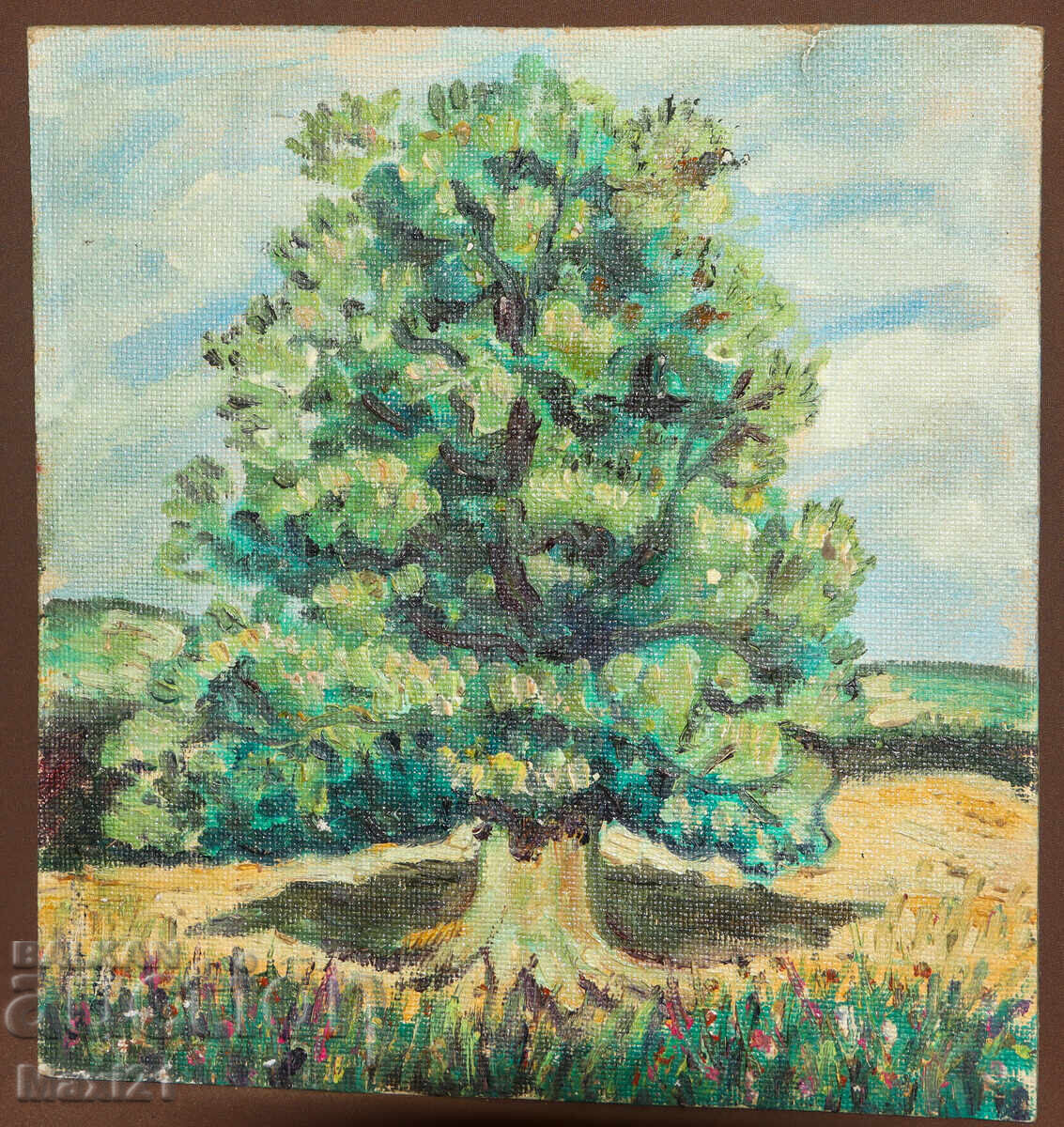 Oil painting lonely tree landscape with price 180.00 BGN | € 92.03