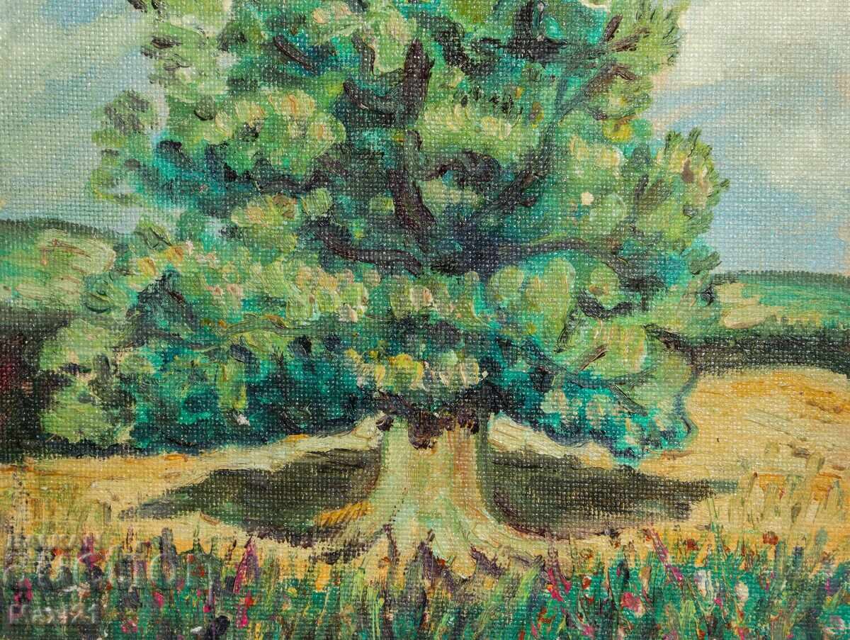 Oil painting lonely tree landscape - 6