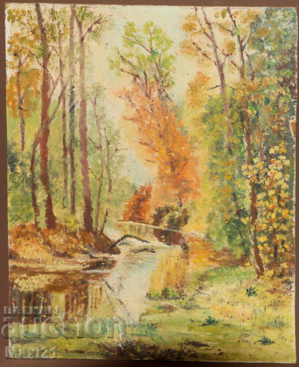 Auction  Oil painting autumn landscape