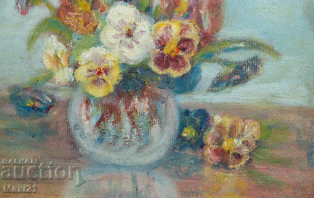 Νεκρή φύση παλιά ελαιογραφία - 5