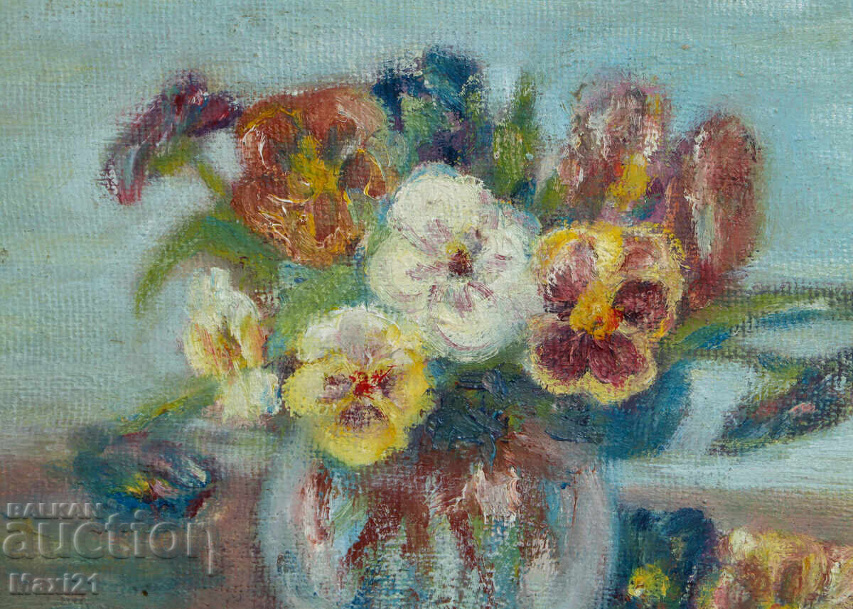 Νεκρή φύση παλιά ελαιογραφία - 6