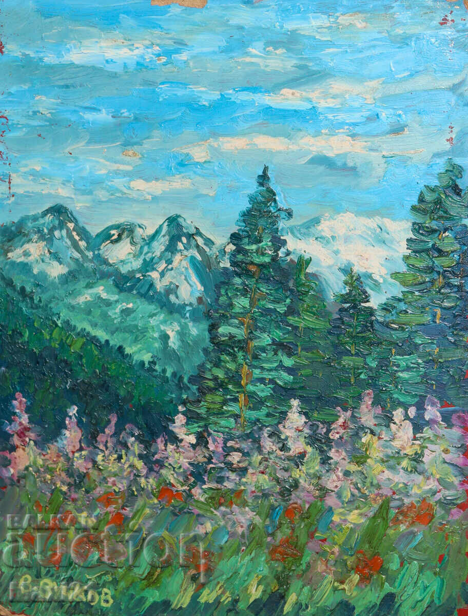 Ελαιογραφία δασικού τοπίου