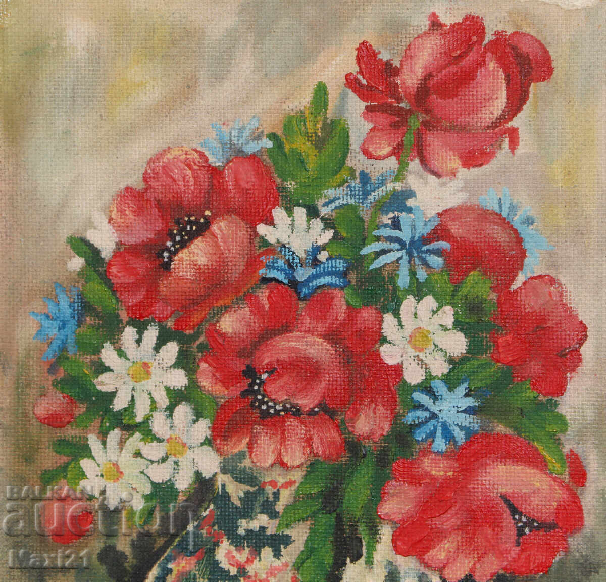 Delivery of Still life with flowers oil painting 1980