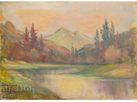 Oil painting autumn landscape