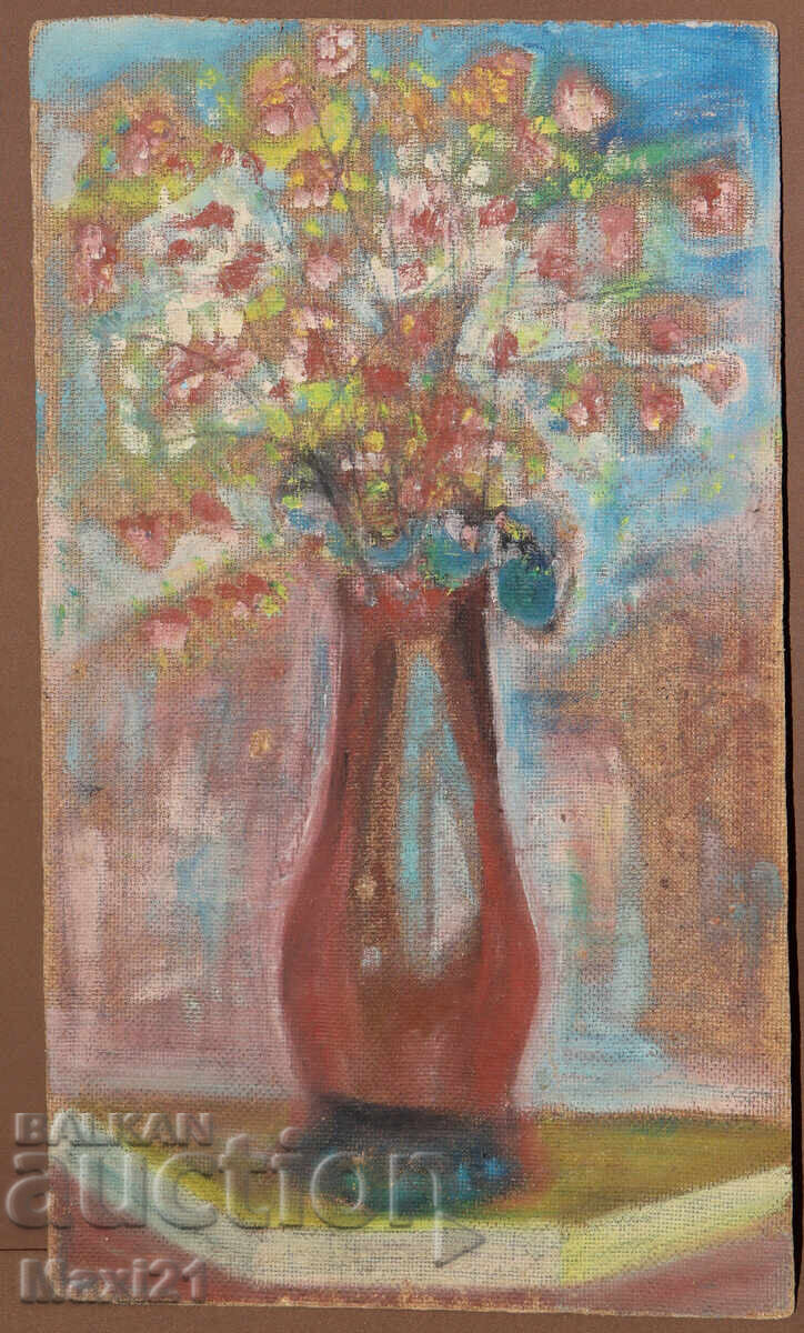 Natură moartă cu flori tablou vechi ulei cu preț 200.00 BGN | € 102.26