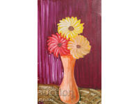 Νεκρή φύση με λουλούδια ελαιογραφία