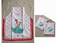 Kitchen set apron and oven mitts, new, excellent