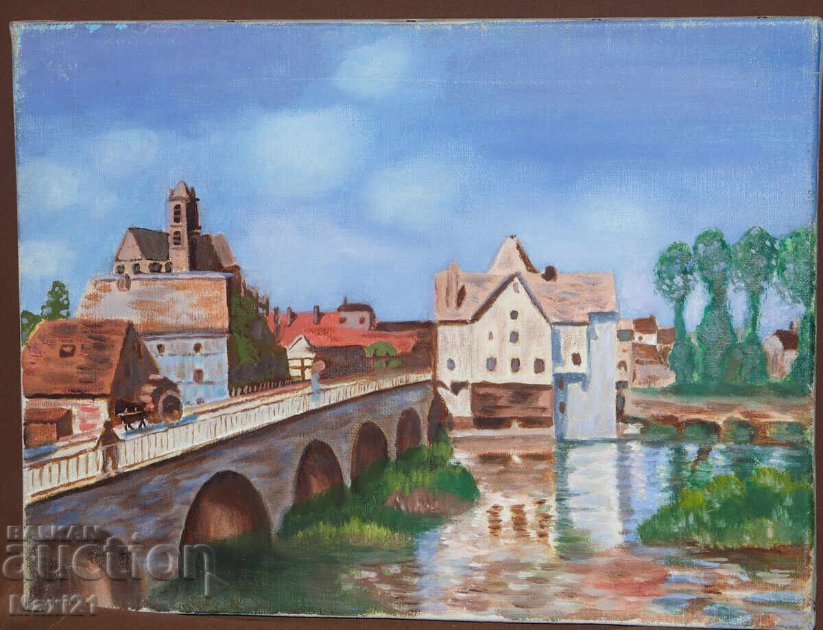 Πίνακας με ελαιογραφία αστικού τοπίου με τιμή 240.00 BGN | € 122.71