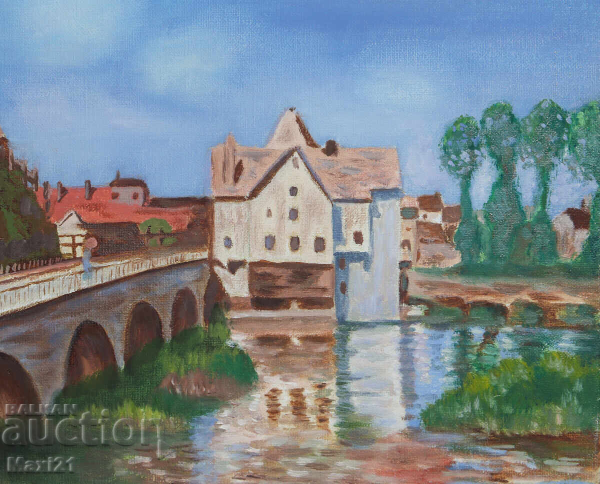 Πίνακας με ελαιογραφία αστικού τοπίου - 5