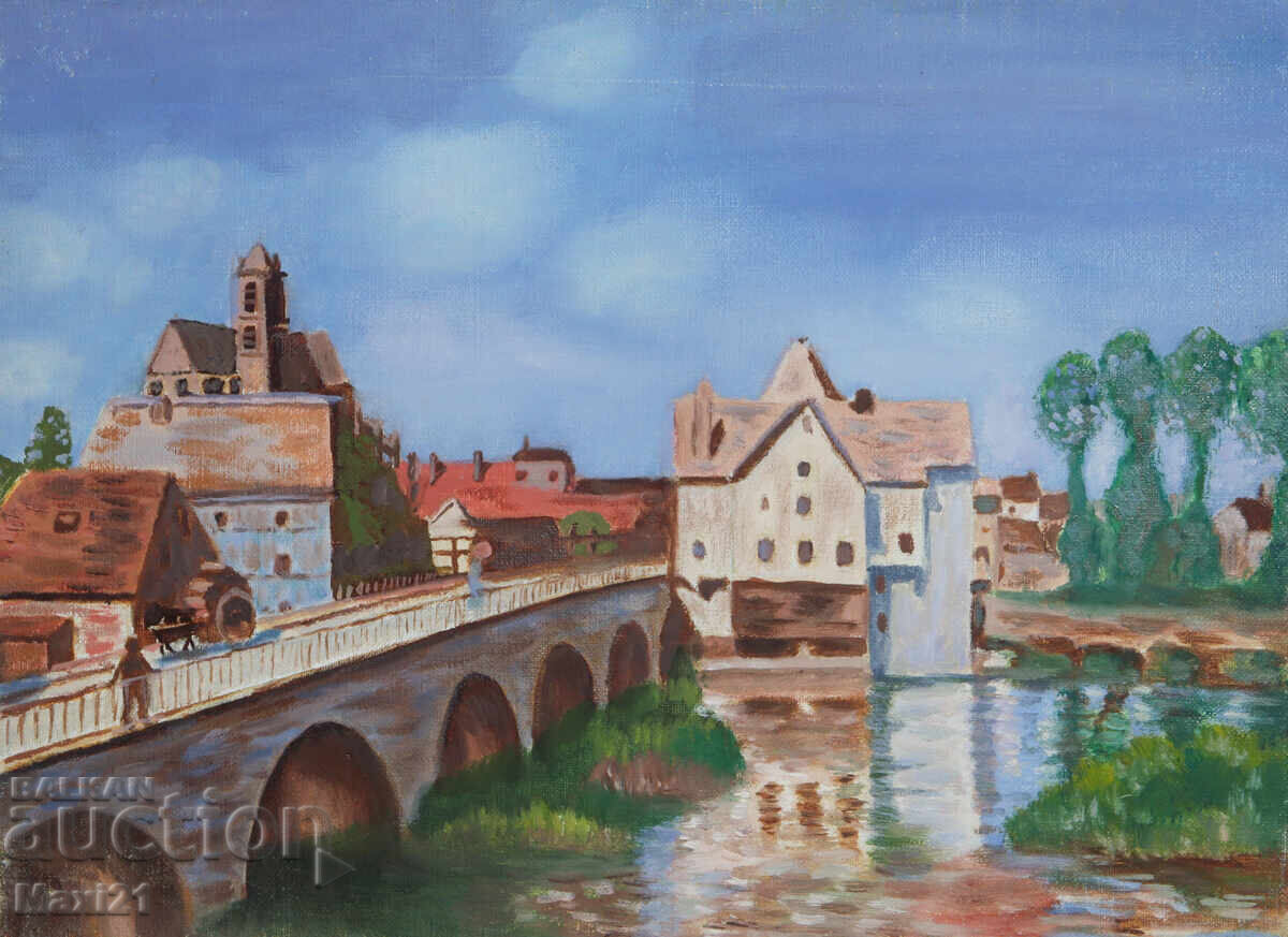 Πίνακας με ελαιογραφία αστικού τοπίου