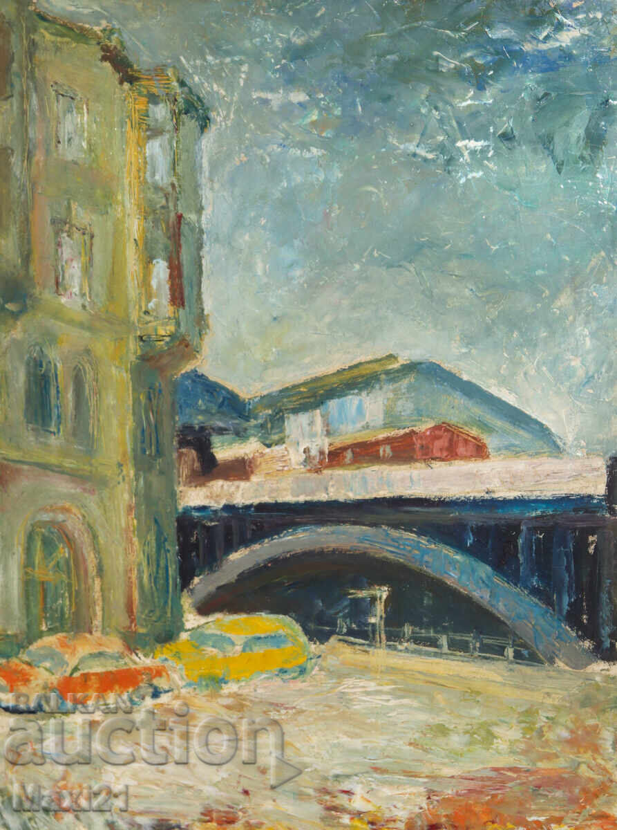 Oil painting, cityscape