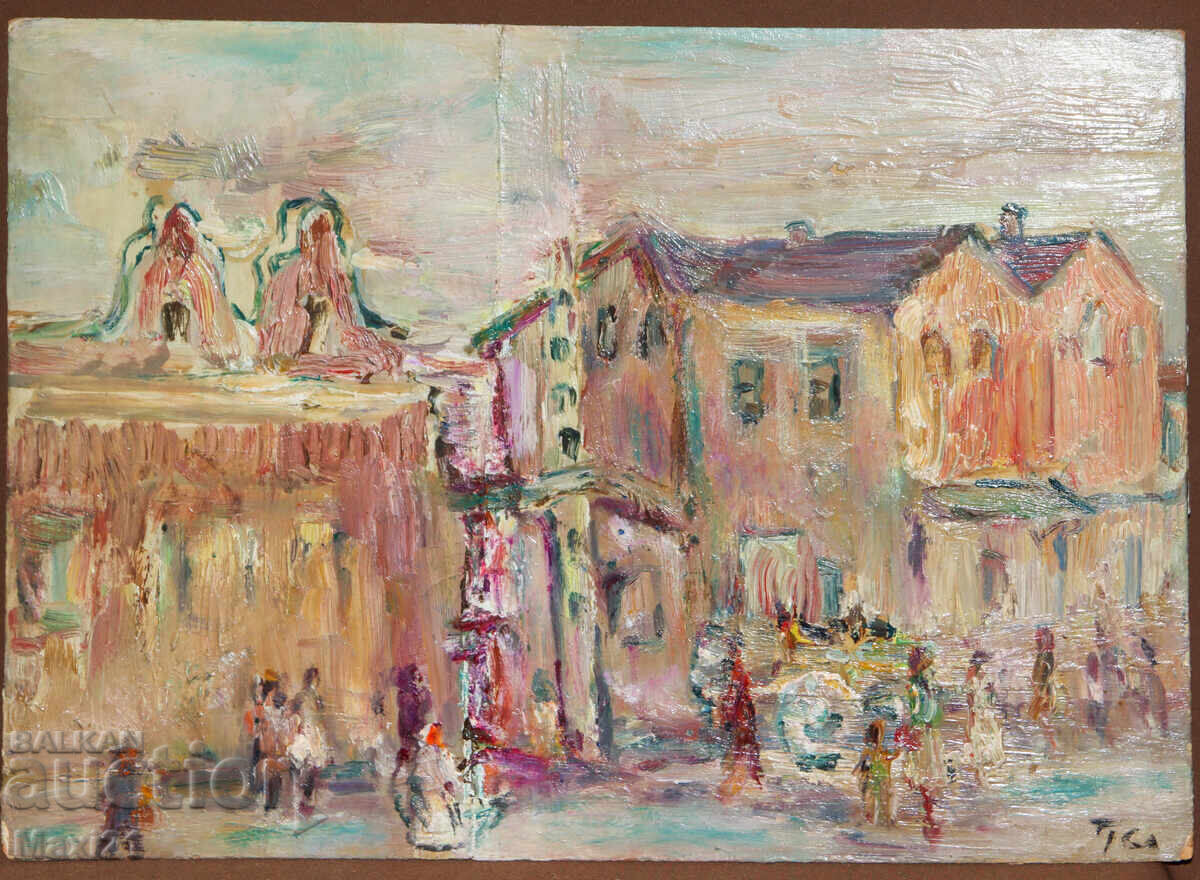 Ελαιογραφία αστικού τοπίου με τιμή 220.00 BGN | € 112.48