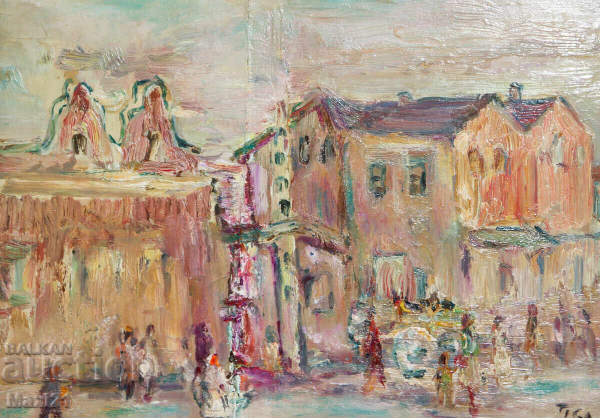 Δημοπρασία Ελαιογραφία αστικού τοπίου