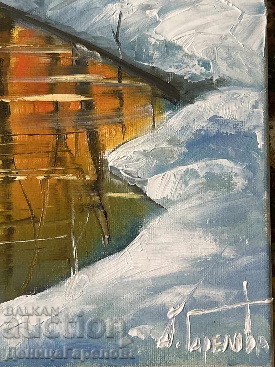 Denitsa Garelova Painting 30/40 "Winter Sunset" with price 120.00 BGN | € 61.36 Denitsa Garelova Painting 30/40 "Winter Sunset" with price 120.00 BGN | € 61.36