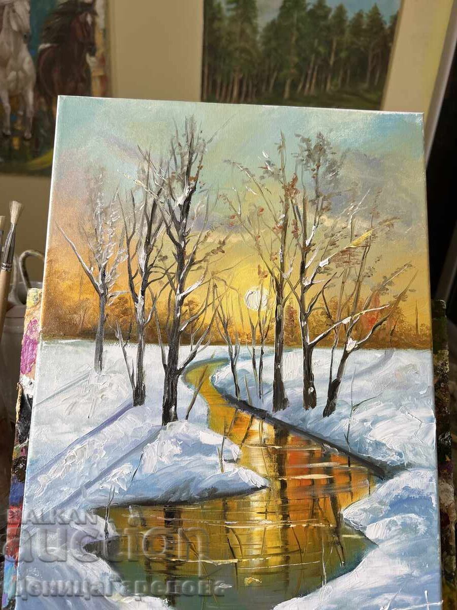 Denitsa Garelova Painting 30/40 "Winter Sunset" - 6 Denitsa Garelova Painting 30/40 "Winter Sunset" - 6