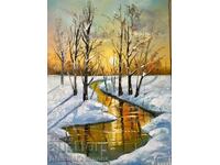 Denitsa Garelova Painting 30/40 "Winter Sunset"