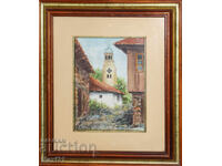 Ακουαρέλα ζωγραφιά αστικού τοπίου