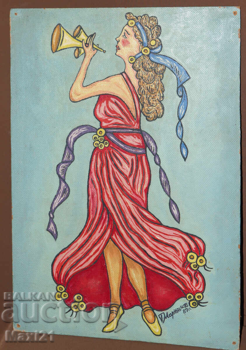 Ελαιογραφία πορτρέτο 1989 με τιμή 250.00 BGN | € 127.82