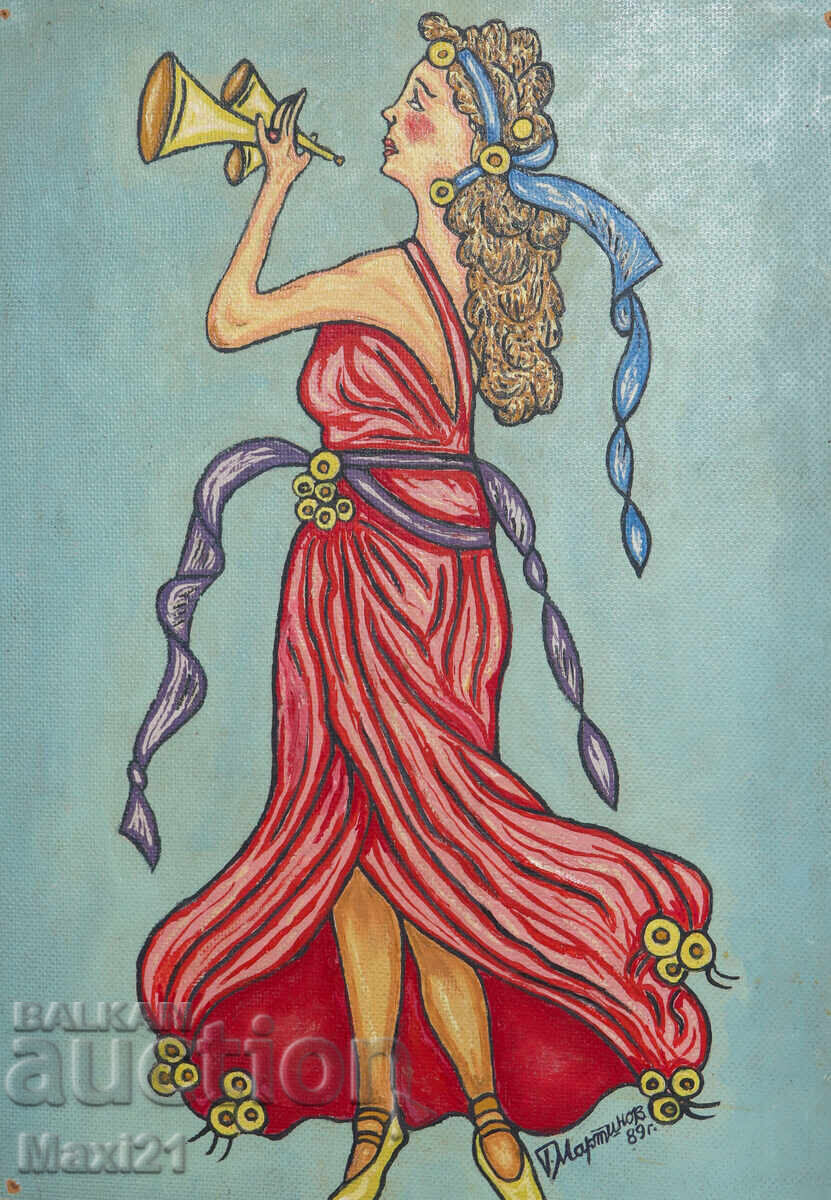 Δημοπρασία Ελαιογραφία πορτρέτο 1989