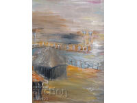 Oil painting rural landscape