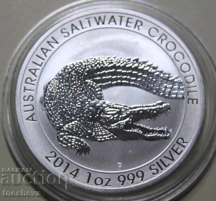 1oz. Сребро "Австралиски крокодил"-2014 г 1oz. Сребро "Австралиски крокодил"-2014 г