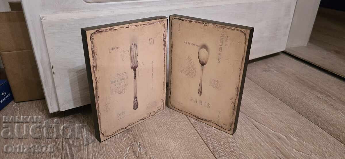 Set of two paintings, rustic style