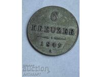 Silver coin Austria 6 Kreuzer 1849 excellent