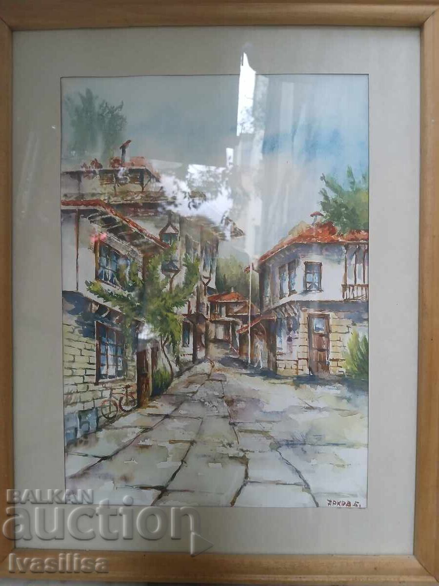 Картина български възрожденски къщи. с цена 100.00 лв. | € 51.13