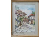 Картина български възрожденски къщи.