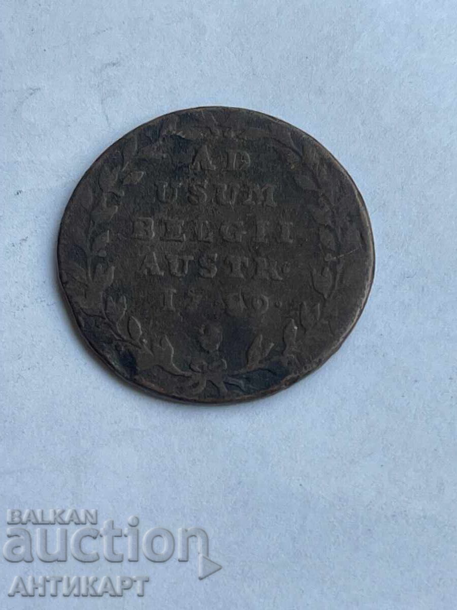 Row of copper coin Austria Netherlands 1 liard 1789 Joseph II Row of copper coin Austria Netherlands 1 liard 1789 Joseph II