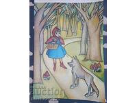 Плакат , литография - Детска приказка Червената шапка