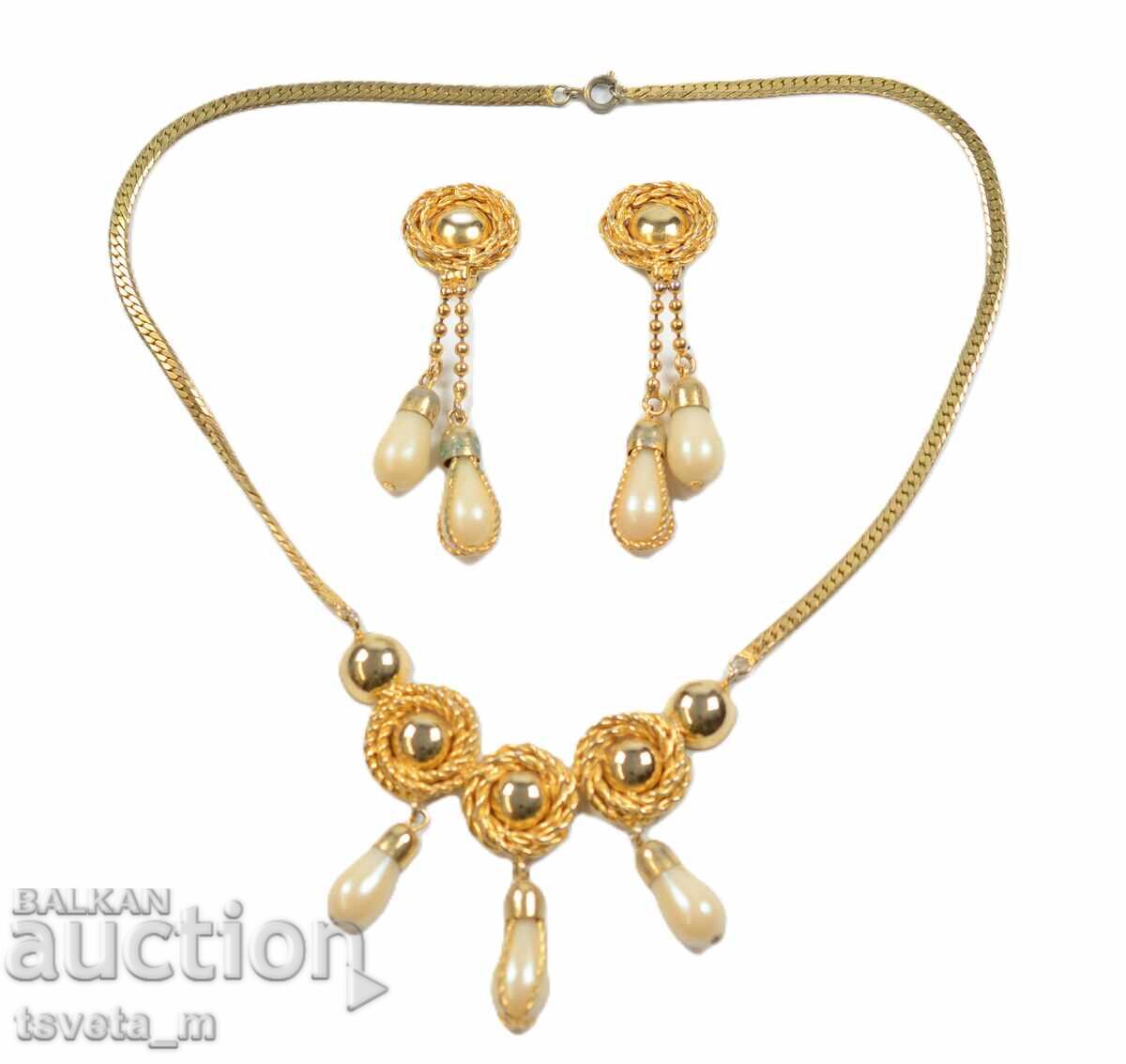 Necklace, necklace with clip-on earrings with price 6.00 BGN | € 3.07