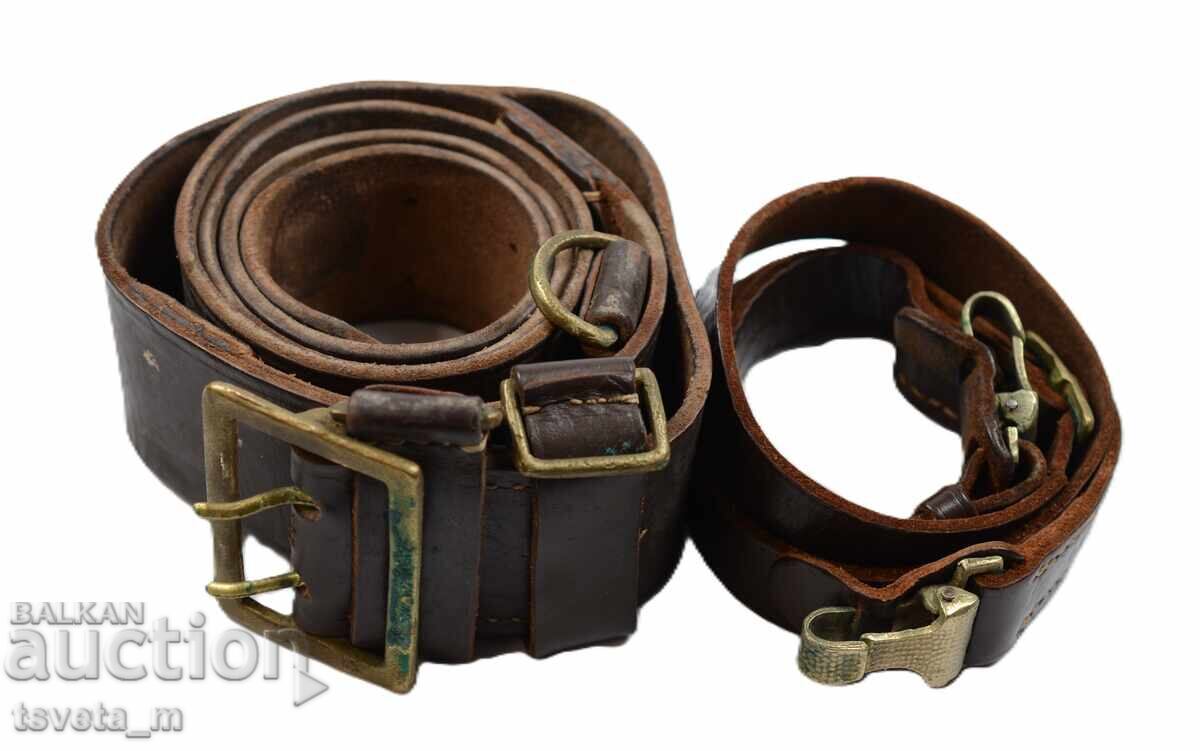 Military officer's belt with sword belt Military officer's belt with sword belt