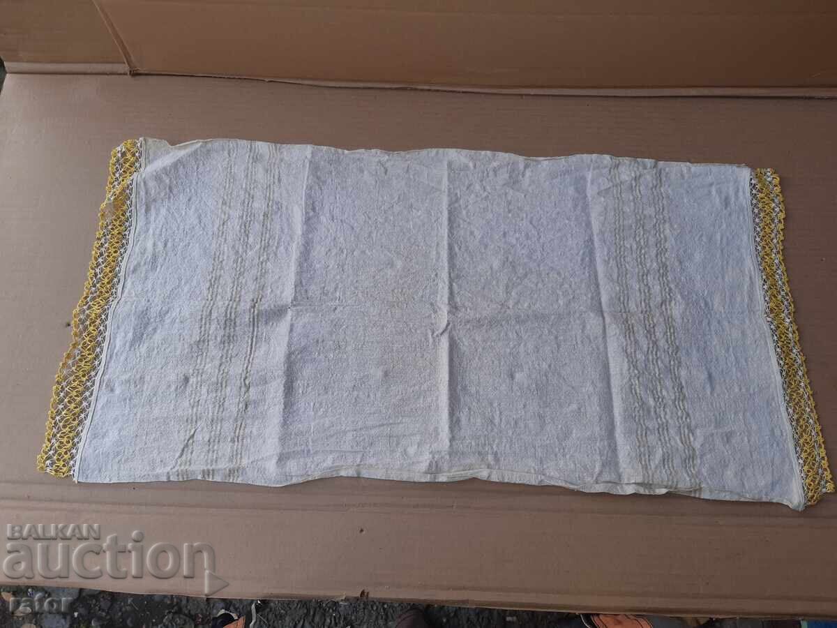 Αυθεντικό υφαντό κεναρένιο μαντήλι με δαντέλα, τελετουργικό μαντήλι