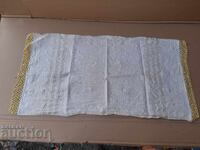 Αυθεντικό υφαντό κεναρένιο μαντήλι με δαντέλα, τελετουργικό μαντήλι