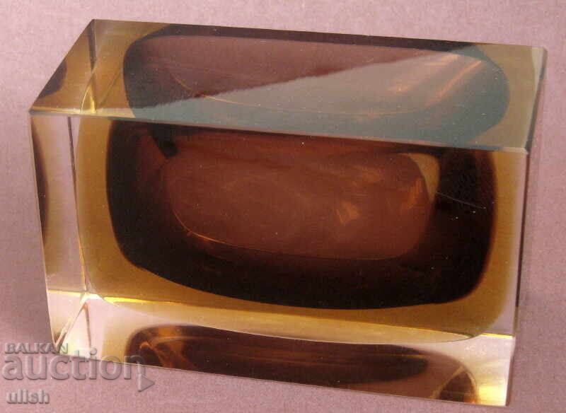 Аукцион 1960 Murano Sommerso Мурано фасет пепелник Аукцион 1960 Murano Sommerso Мурано фасет пепелник