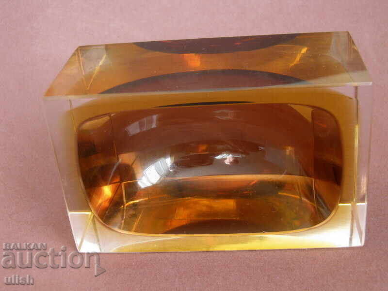 Доставка на 1960 Murano Sommerso Мурано фасет пепелник Доставка на 1960 Murano Sommerso Мурано фасет пепелник