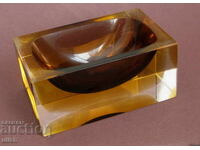 1960 Murano Sommerso Murano scrumieră fațetată